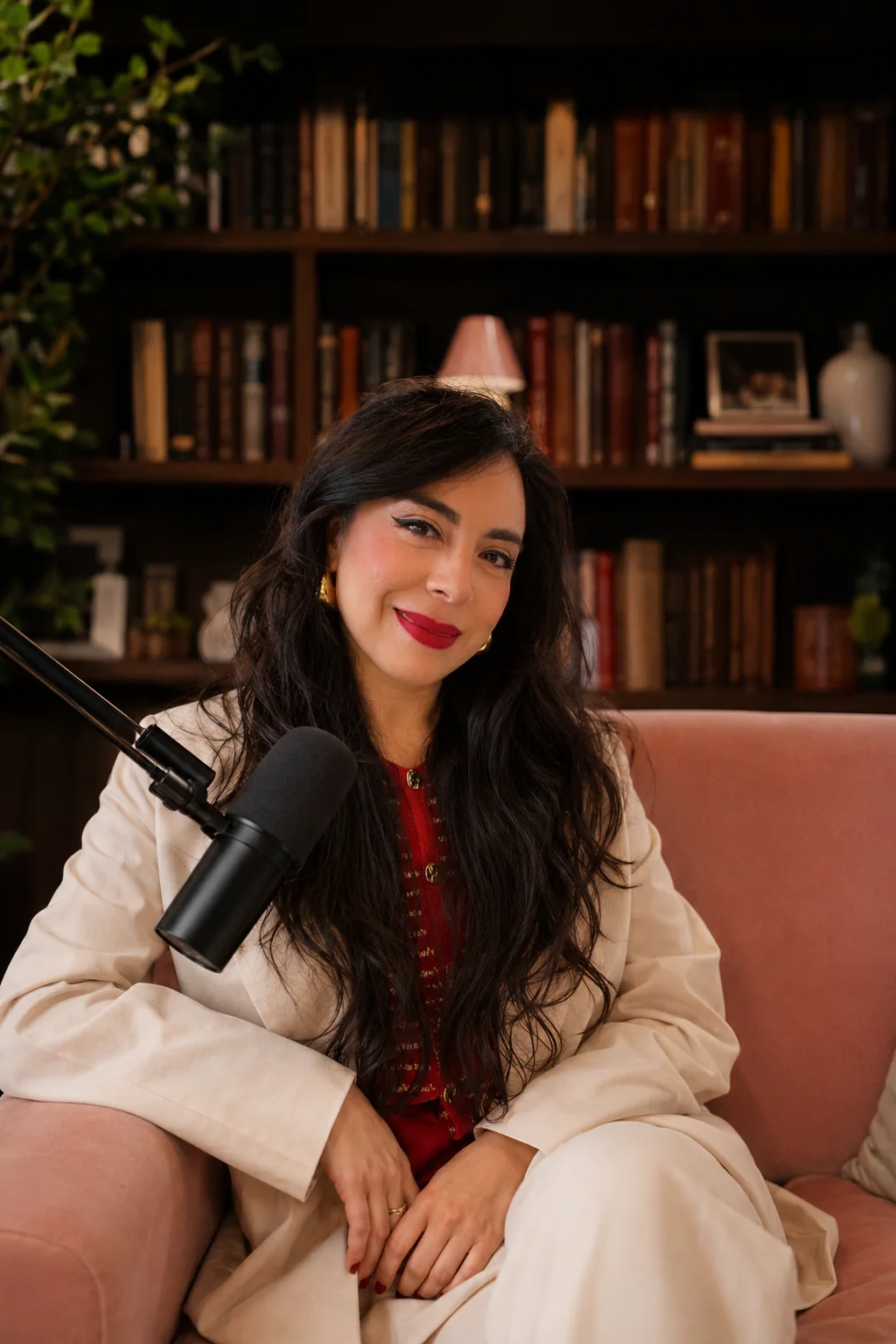 Sarah Joyce Narváez participando en una entrevista.